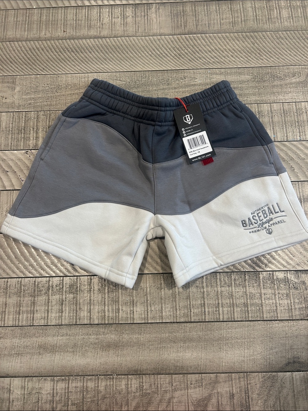 Kids Colorblock Baseball Casual Shorts - Gray/White